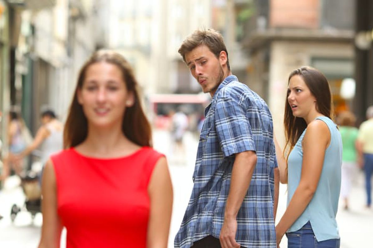 Distracted Boyfriend meme about Stickerbox