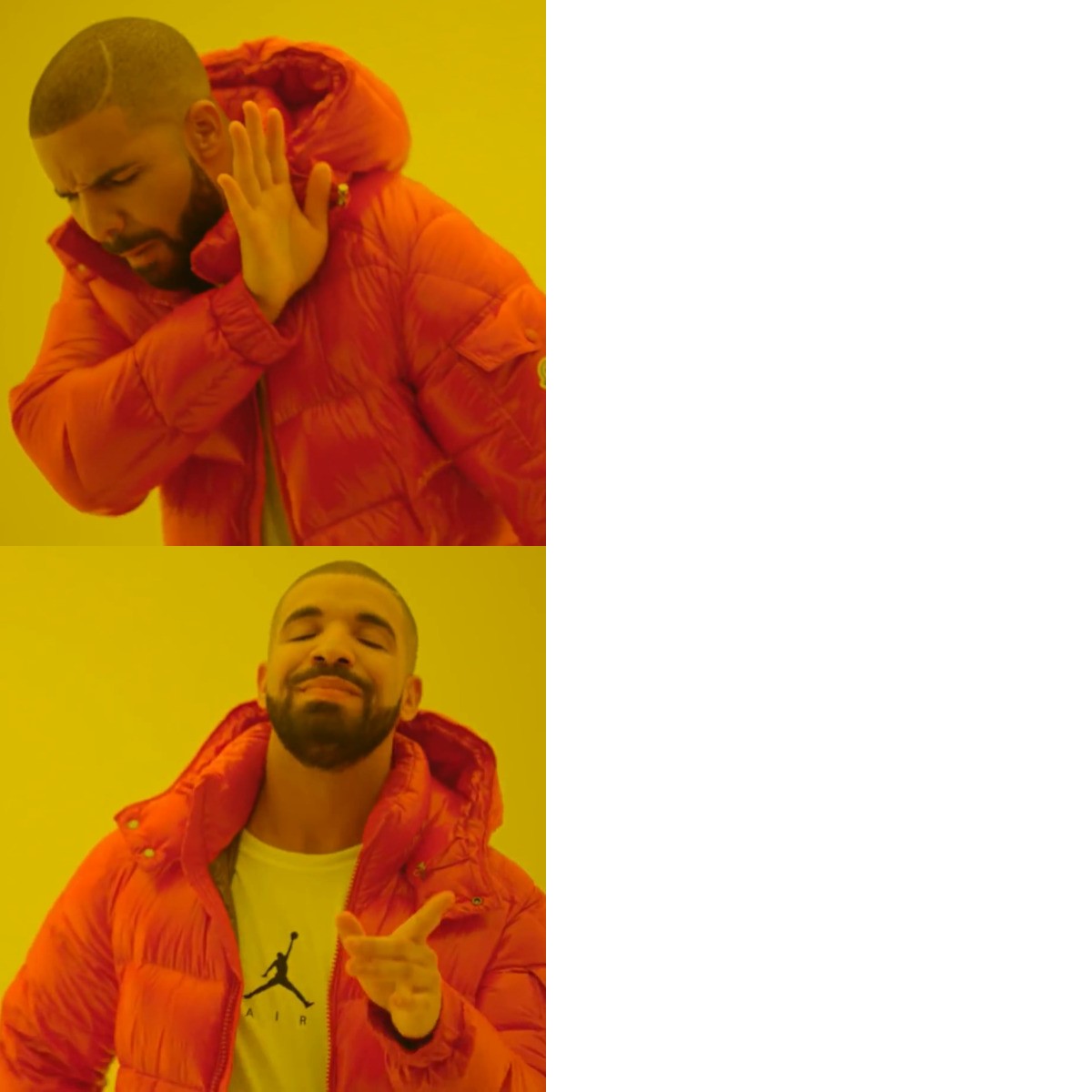 Drake Hotline Bling meme about Stickerbox